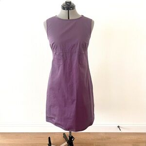 S Max Mara Sleeveless Purple‎ Cotton Shift Midi Dress Size 8
